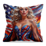 AI Art Pop Art Superstars Lady Gaga 3 - Throw Pillow