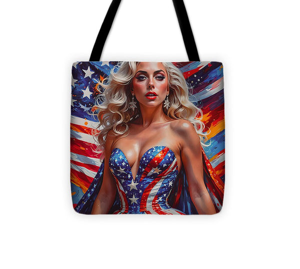 AI Art Pop Art Superstars Lady Gaga 3 - Tote Bag