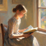 AI art new impressionism young girl reading 1
