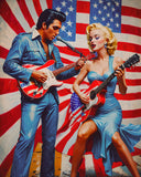 AI Art Pop Art Superstars Elvis Presley with Marilyn Monroe 2
