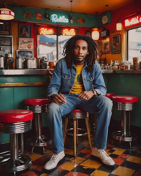 AI Art Pop Art Superstars Reggae Bob Marley 12