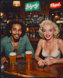 AI Art Pop Art Superstars Marilyn Monroe and Bob Marley hanging out 4