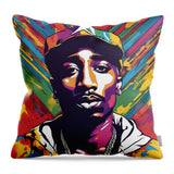 AI art 2PAC Tupac Shakur remembered 3 - Throw Pillow