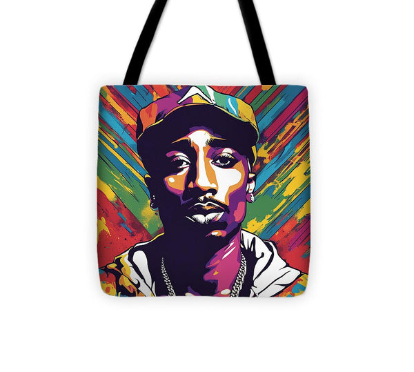 AI art 2PAC Tupac Shakur remembered 3 - Tote Bag