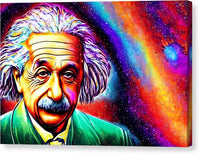 AI art albert einstein inspired colliding black holes - Canvas Print