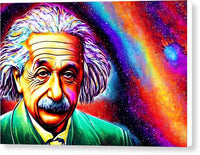 AI art albert einstein inspired colliding black holes - Canvas Print