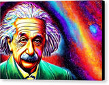 AI art albert einstein inspired colliding black holes - Canvas Print