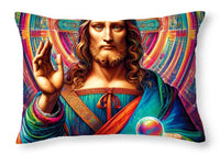 AI art da Vinci inspired Salvator Mundi - Throw Pillow