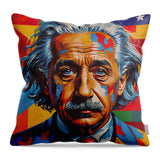 AI Art Pop Art Superstars Albert Einstein 1 - Throw Pillow