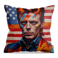 AI Art Pop Art Superstars David Bowie 3 - Throw Pillow