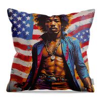 AI Art Pop Art Superstars Jimi Hendrix 6 - Throw Pillow