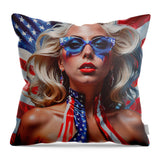 AI Art Pop Art Superstars Lady Gaga 4 - Throw Pillow