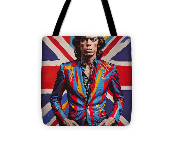 AI Art Pop Art Superstars Mick Jagger 1 - Tote Bag