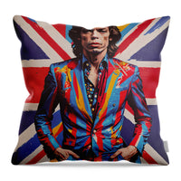 AI Art Pop Art Superstars Mick Jagger 1 - Throw Pillow