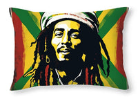 AI Art Reggae Bob Marley 1 - Throw Pillow