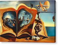 AI art Salvador Dali inspired Book of Discovery 1 - Canvas Print