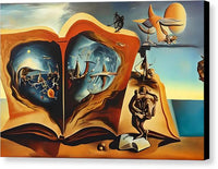 AI art Salvador Dali inspired Book of Discovery 1 - Canvas Print