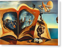 AI art Salvador Dali inspired Book of Discovery 1 - Canvas Print