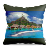 Bora Bora Island Caribbean Tahiti Polynesia - Throw Pillow