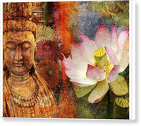 Buddha with Lotus Flower - Canvas Print