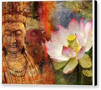 Buddha with Lotus Flower - Canvas Print