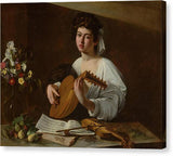 Caravaggio The Lute Player circa 1595 - Canvas Print