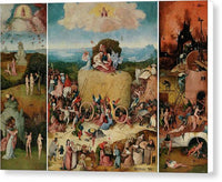 Hieronymus Bosch 1516 The Hay Wain 3 panel in 1 - Canvas Print