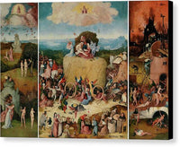 Hieronymus Bosch 1516 The Hay Wain 3 panel in 1 - Canvas Print