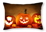 Lanterns Lit Pumpkins Carved Pumpkins Halloween - Throw Pillow