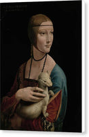 Leonardo da Vinci 1490 Lady with an Ermine Portrait of Cecilia Gallerani - Canvas Print