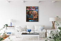 AI Art Pop Art Superstars Marilyn Monroe and Bob Marley hanging out 3