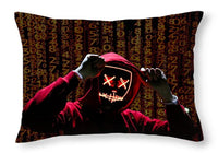 Red Matrix Matrix Matrix Code Red Hoodie Mask - Throw Pillow