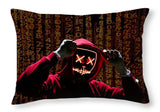 Red Matrix Matrix Matrix Code Red Hoodie Mask - Throw Pillow