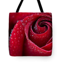 Rose Flower Dew Dewdrops Droplets Wet Petals - Tote Bag