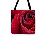 Rose Flower Dew Dewdrops Droplets Wet Petals - Tote Bag