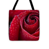 Rose Flower Dew Dewdrops Droplets Wet Petals - Tote Bag