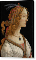 Sandro Botticelli Portrait of Simonetta Vespucci as Nymph 1480 - Canvas Print