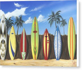 Surfboards Lining Up - Canvas Print