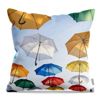 Umbrellas Colorful Hanging Hang Parasols Art - Throw Pillow