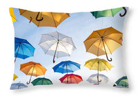 Umbrellas Colorful Hanging Hang Parasols Art - Throw Pillow