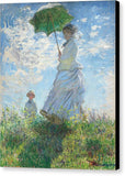 Woman with a Parasol Madame Monet and Her Son 1875 Claude Monet - Canvas Print