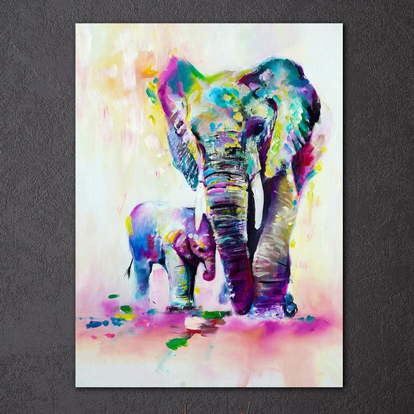 Art Animal Elephant Son Living Room poster Home Decor WITH FRAME HQ Canvas Print