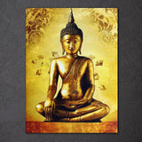 golden buddha framed art canvas painting WITH FRAME HQ Canvas Print