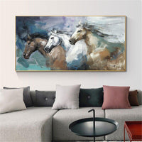 Hand Painted Horse Oil Painting On Canvas Animal Wall Art Modern Abstract