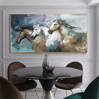 Hand Painted Horse Oil Painting On Canvas Animal Wall Art Modern Abstract