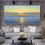 Handmade landscape Sunset Seascape Modern Style Oil Painting (hand painted)