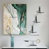 Hand Painted Large Size Canvas Modern Green and White Minimalist Abstract Oil Painting (hand painted)