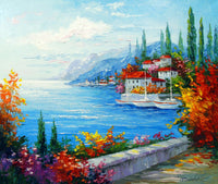 Beautiful Decorative Painting  City on the sea coast