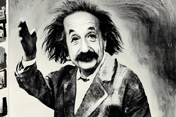 AI art Einstein greeting from time and space