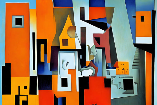 AI art Juan Gris inspired city 1